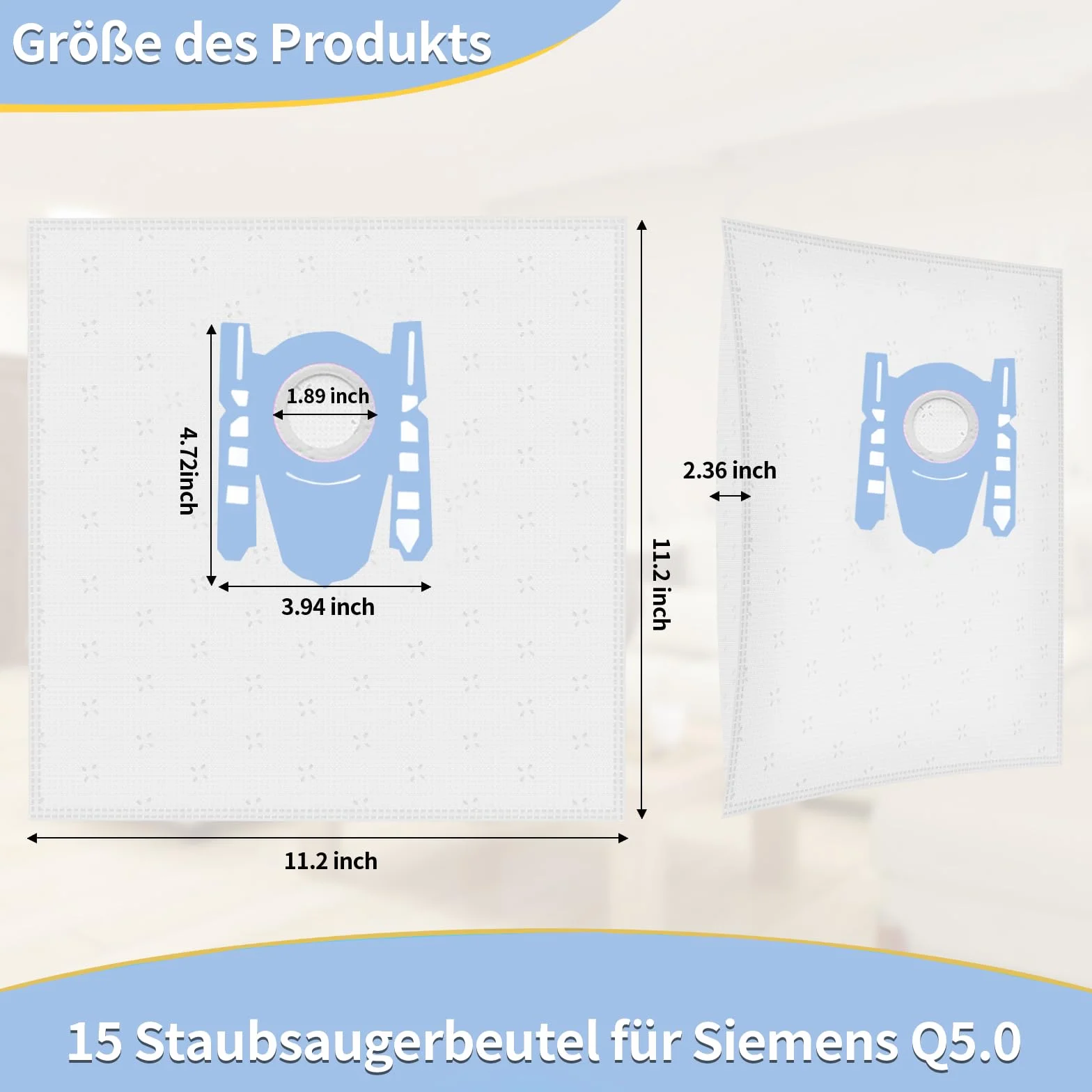 15 worków do odkurzacza dla Siemens Q5.0 VSQ5X1230 VSZ3XTRM11 VSQ5 X 12 M1 i Extreme Silence Power Seria Q 5.0 S62 S67 S68 S73