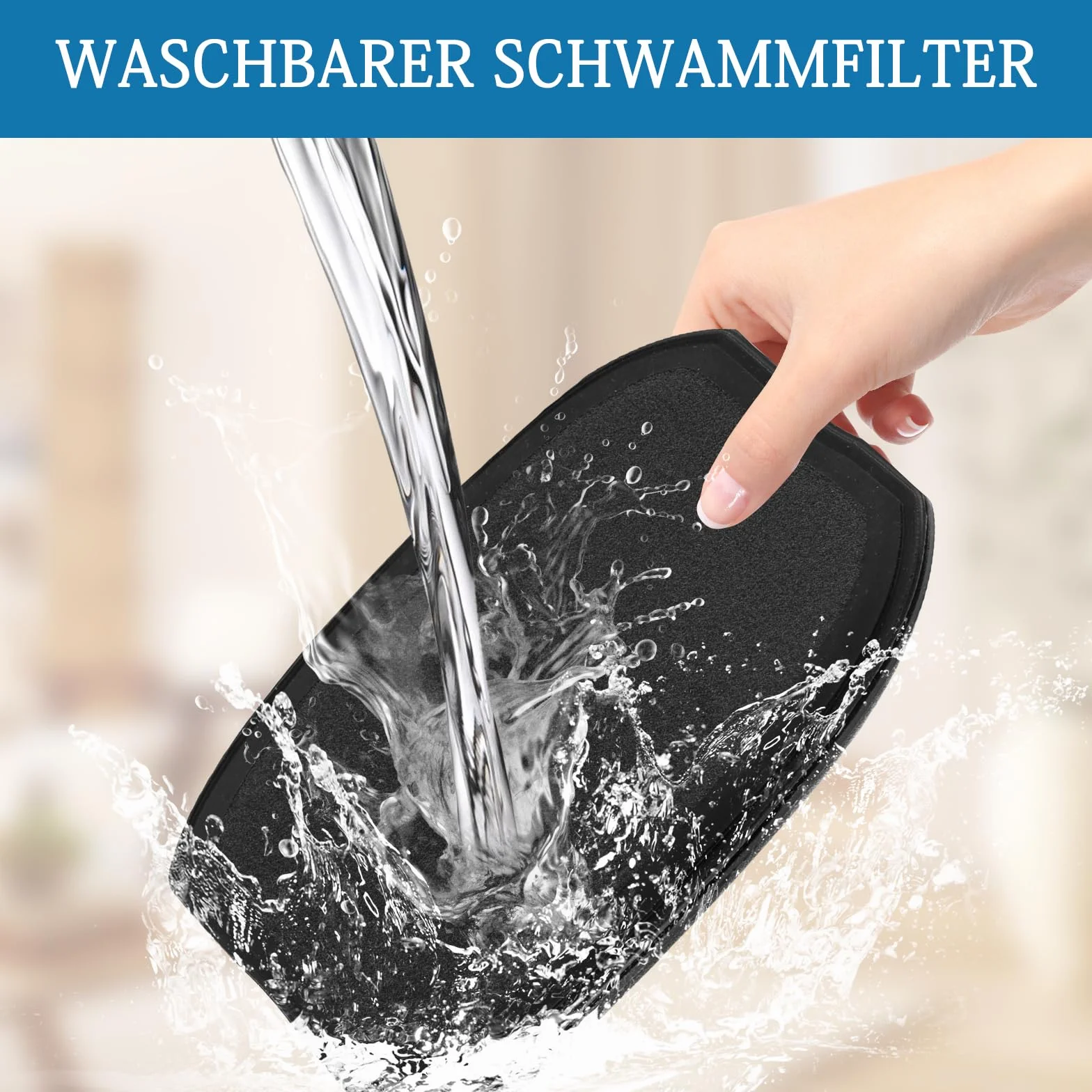 2 sztuki akcesoriów do filtrów Kompatybilne z PHILIPS AquaTrio 9000 Series XW9383 XW9385 XW9382, Zamiennik filtra do AquaTrio bezprzewodowego, części do odkurzaczy, filtrowane, zmywalne, części do