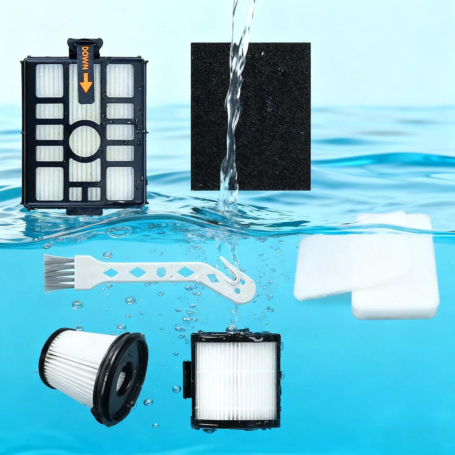 Kompletny zestaw filtrów IW3612EU do odkurzacza Shark Detect Pro z systemem Auto-Empty IW3612EU IW3612EUT IW3612AMZEU IW3611EU IW3611DE, wymienne filtry HEPA, 17-częściowy