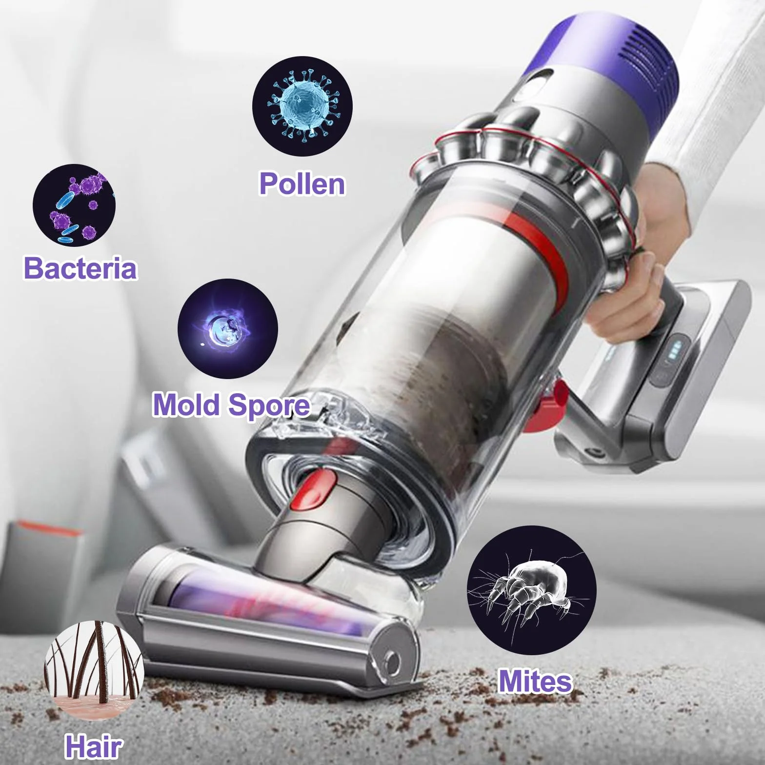 Fousenuk 2 sztuki filtrów kompatybilnych z Dyson V10, filtr do odkurzacza, filtr zastępczy, oryginalny filtr, bezprzewodowy filtr cyklonowy, zwierzęta, całkowicie czyste części zamienne, do