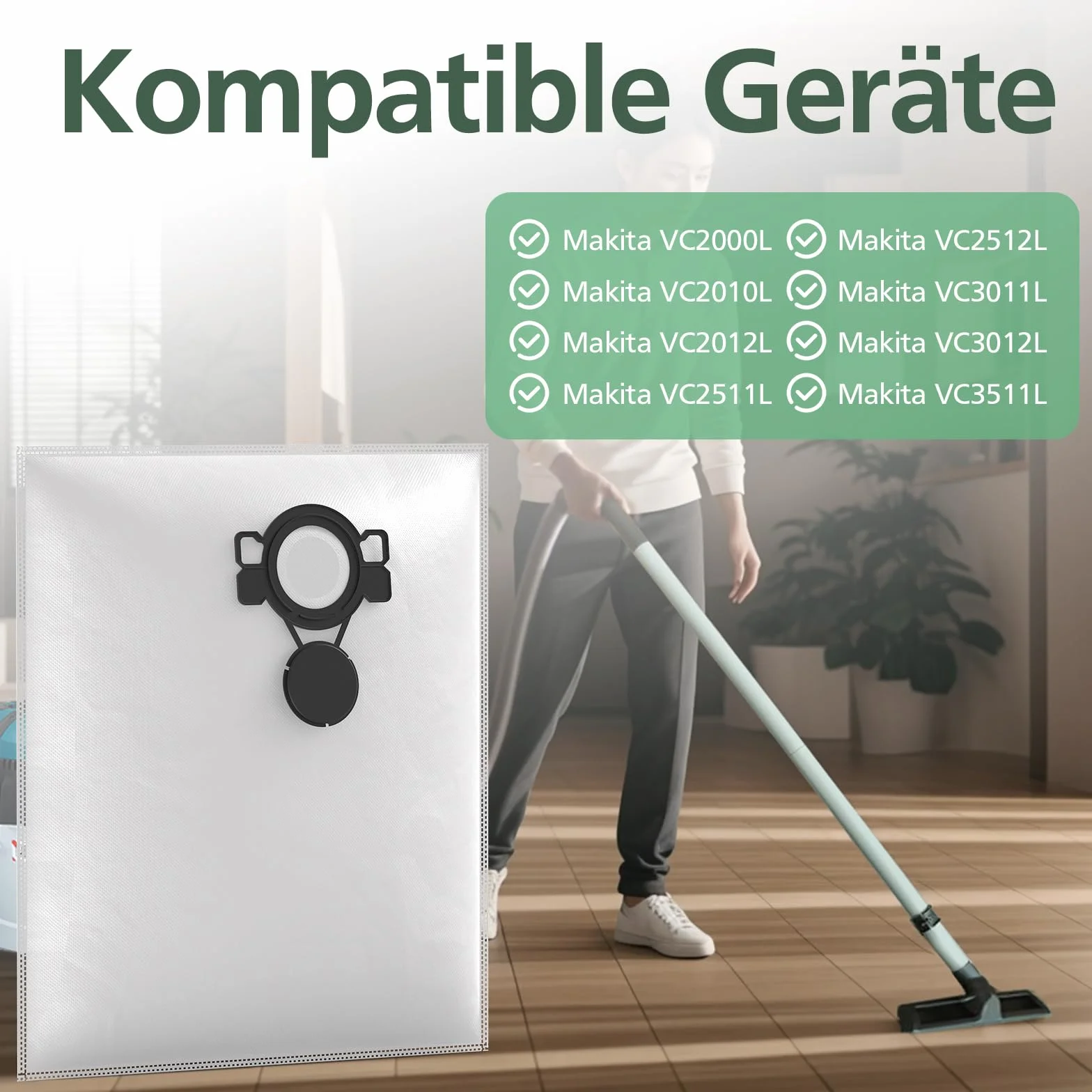 16 sztuk worków do odkurzacza kompatybilnych z MAKITA VC2512L VC2000L VC2010L VC2012L VC2511L VC3011L VC3012L VC3511L worki z włókniny do Makita VC2512L